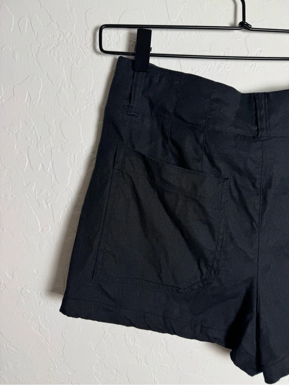 Maeve Anthropologie The Colette High Rise Shorts Black Linen Blend Size 29